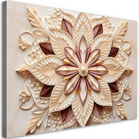 WANDBILD ai blume beige - Beige, Textil (60/40cm) - Feeby