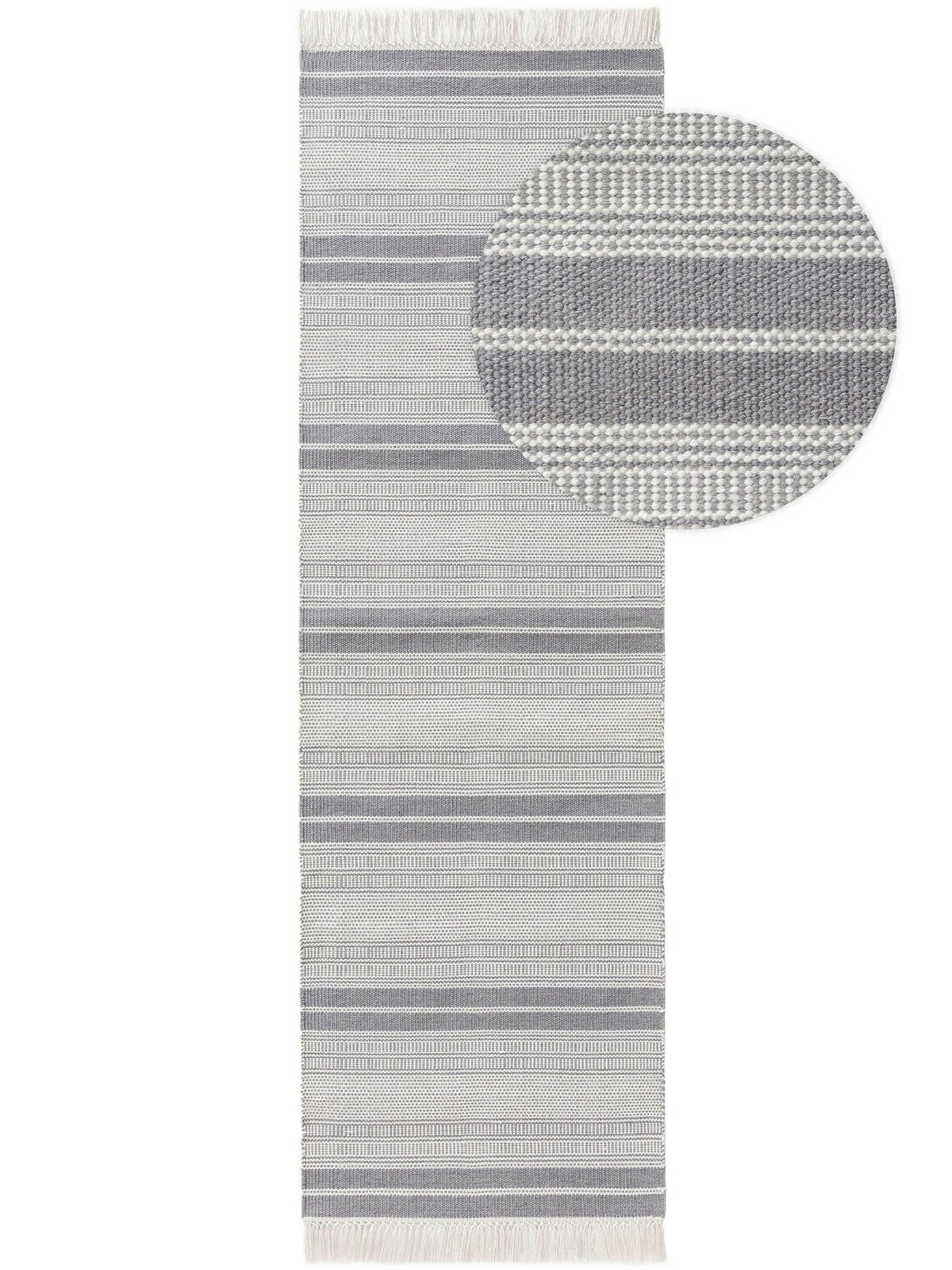 OUTDOOR-LÄUFER Siena handgewebt 80/250 cm - Grau, Kunststoff (80/250cm) - benuta Nest