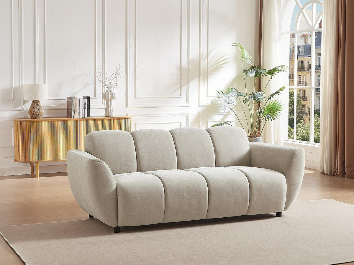 SOFA - 3 Personen - stoff - beige Julori - Beige, Kunststoff/Textil (205/76/92cm) - Vente-Unique