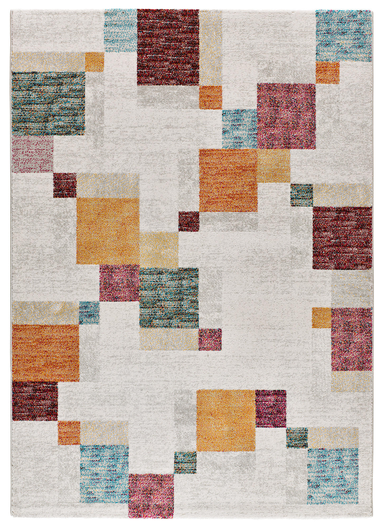 Atticgo Webteppich Mehrfarbig, Weiß 133x190 cm