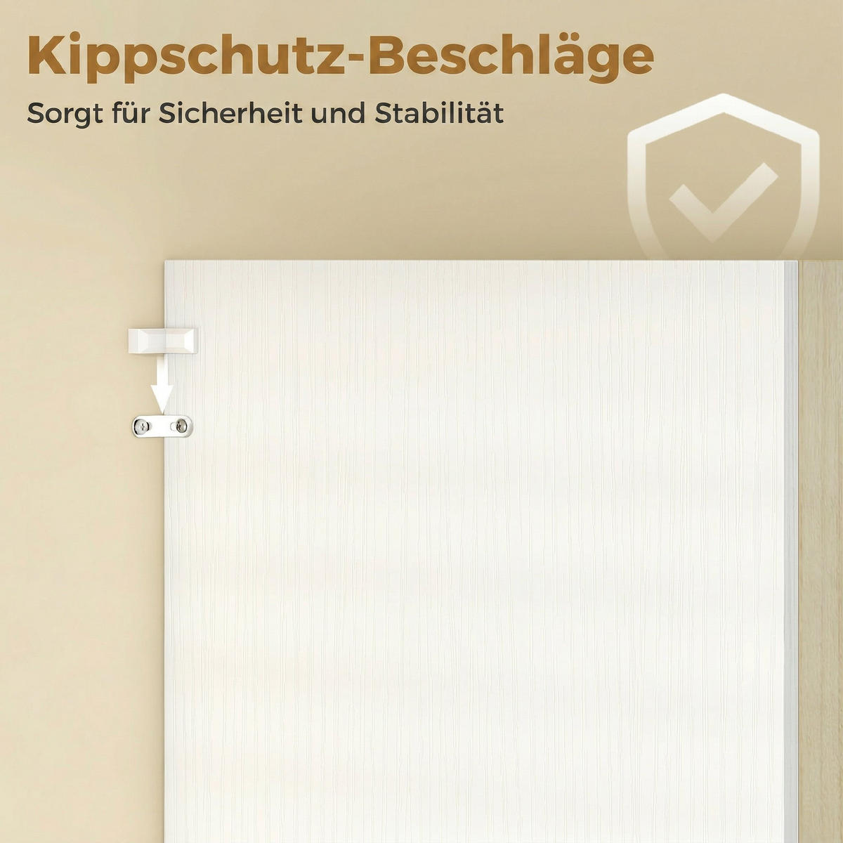 KÜCHENSCHRANK Spanplatte-MDF-Naturholz Weiß - Naturfarben, Holzwerkstoff (40/170/80cm) - HOMCOM