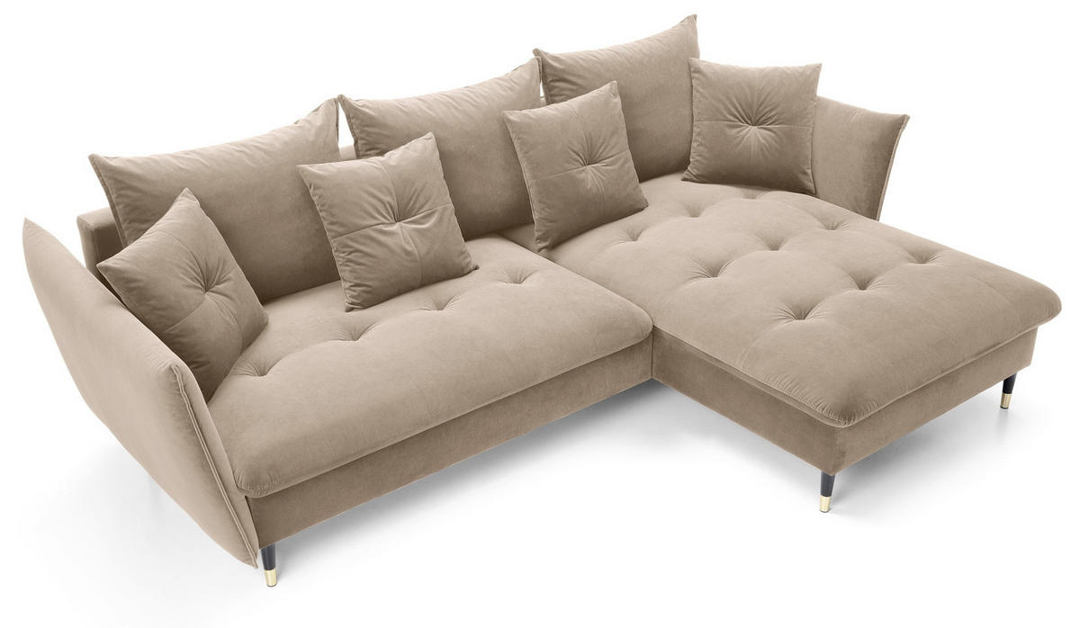 ECKSOFA 260 cm Sagir mit Schalffunktion, Bettkasten, Rechts - Braun - Schwarz/Braun, Holz (258/167cm) - Emporius
