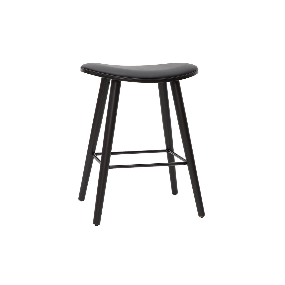 BARHOCKER Schwarz H65 cm 2er-Set MEADOW - Schwarz, Holz (40/68.5/53.5cm) - Miliboo