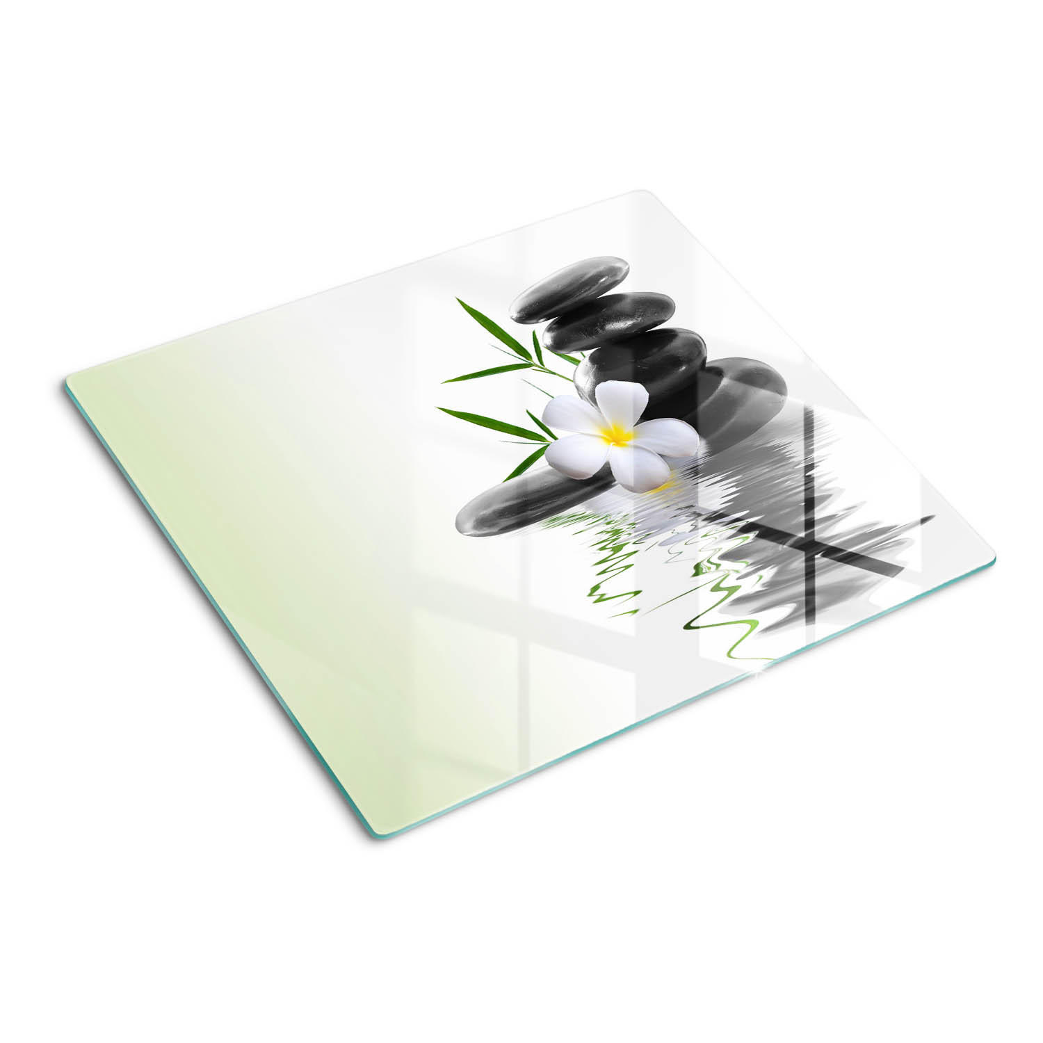GLASPLATTE 60x52 cm Zen-Steine - Weiß, Glas (60/0.4/52cm) - TULUP