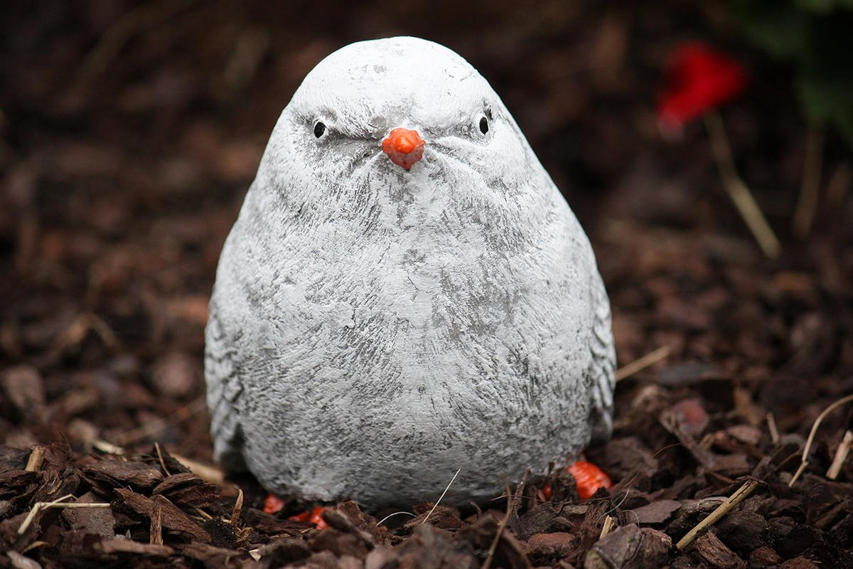 STEINFIGUR Kleiner Vogel Hansi frostfest Steinguss - Grau, Stein (8/10/10cm) - stoneandstyle