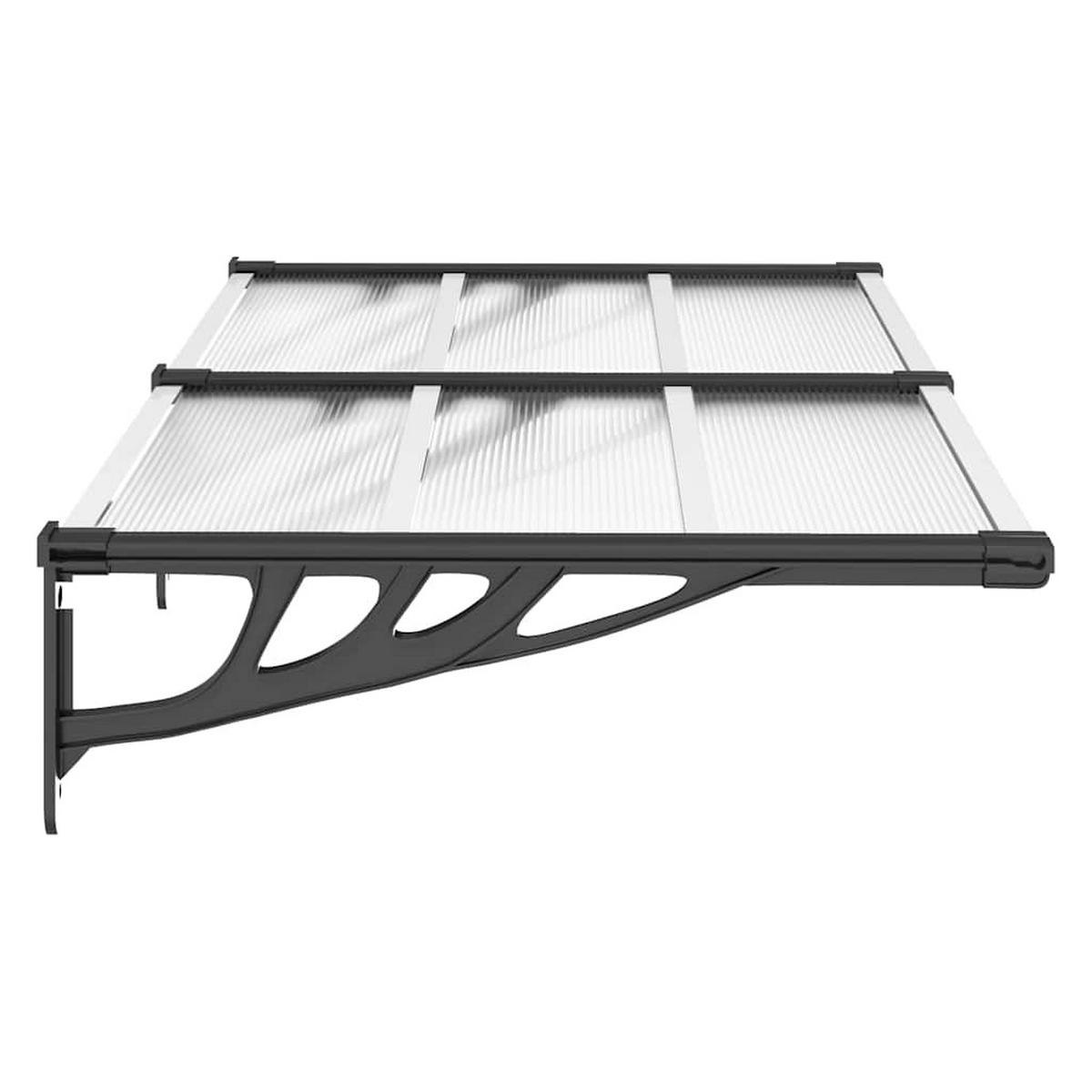 TÜRVORDACH Schwarz Und Transparent 152.5/90 Cm Polycarbonat - Transparent, Kunststoff (152.5/27.5/90cm) - vidaXL