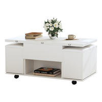 COUCHTISCH DE-058 Multifunktion Weiß - Weiß, Holzwerkstoff (100/100/63cm) - ComfortXL