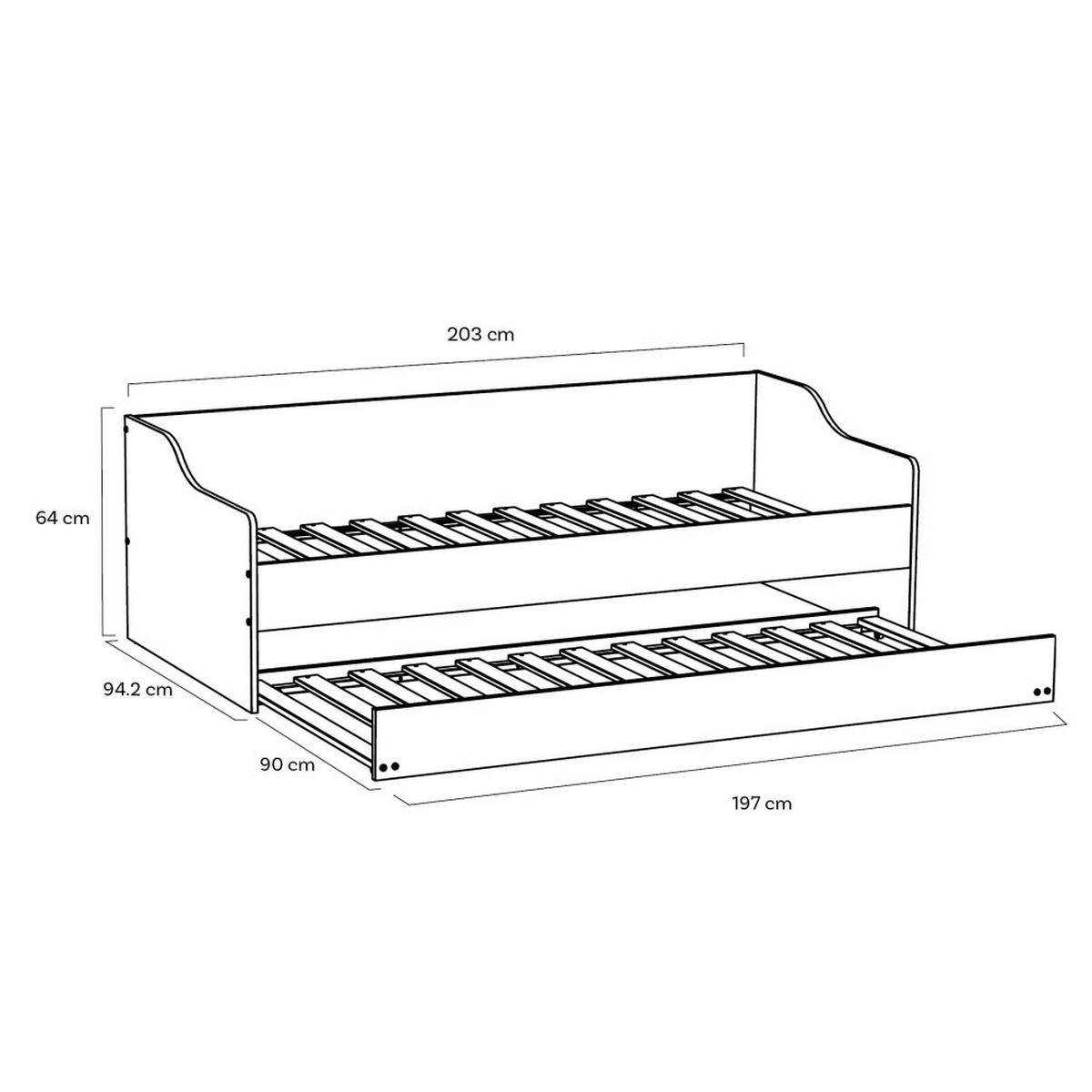AUSZIEHBETT SWEET und Bettschublade/ Bett 2x90x200 - Weiß - Weiß, Holzwerkstoff (90/200cm) - Weber Industries