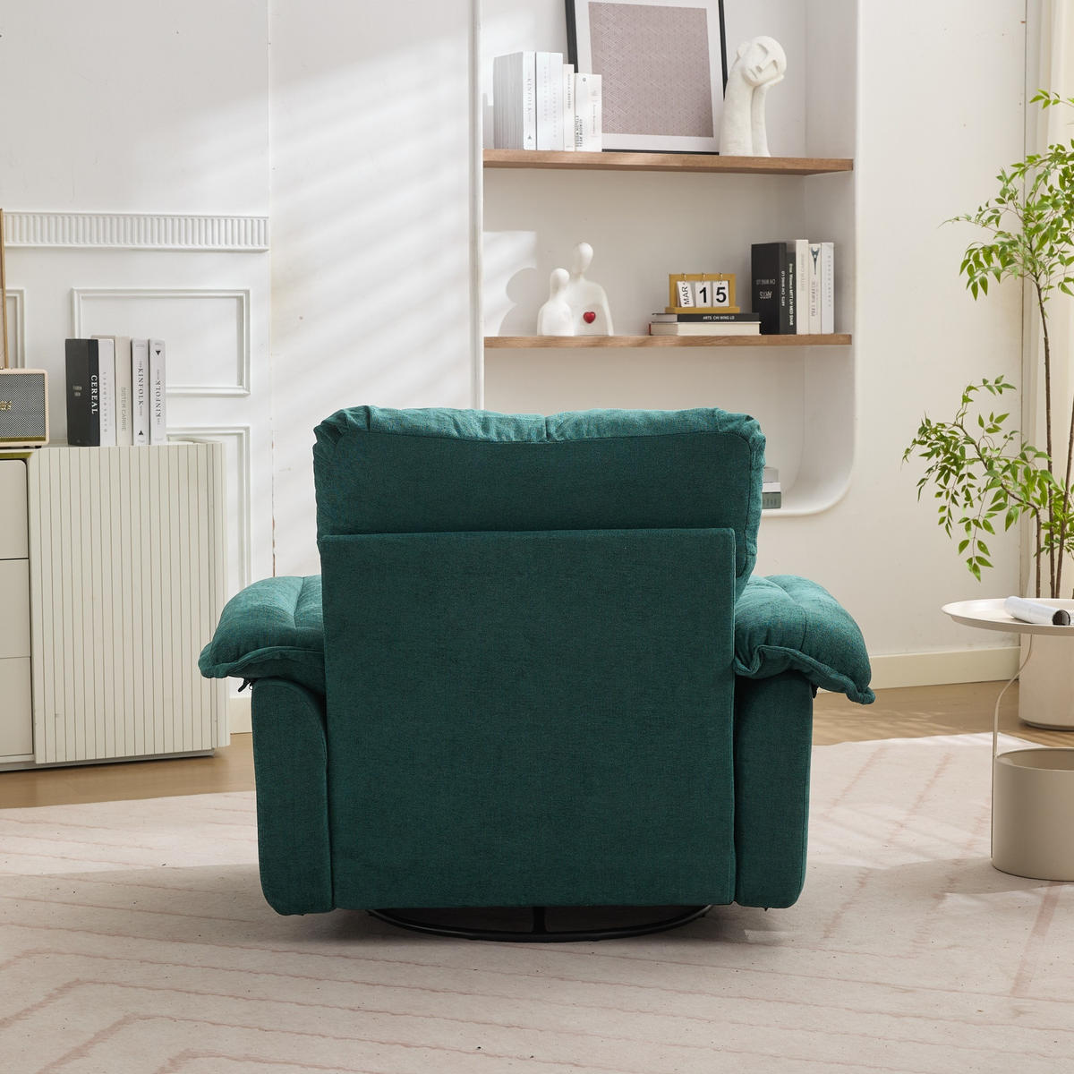 SESSEL Chenille Grün drehbar mit Stützkissen - Grün, Textil/Metall (116/96/84cm) - WISHDOR