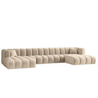 ECKSOFA, U-from, Sofa Grand U XL modular stoff Salvador Beige - Beige, Holz (179/408cm) - Kaiser Möbel