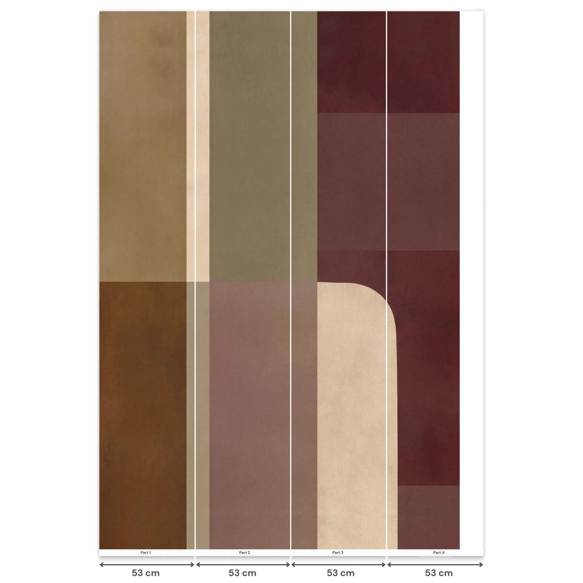 TAPETE - Unis - Abstrakt - Bordeaux - Linien - 200x300 cm - Multicolor, Papier (200/300cm) - OnlyWow