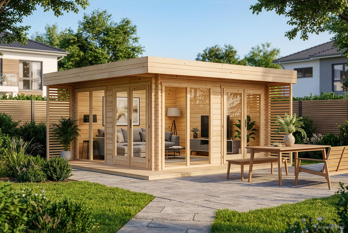 GARTENHAUS Holz Viva Compact - Naturfarben, Holz (480/241/472cm) - Alpholz