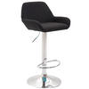 BARHOCKER DUBLIN Schwarz Stoff Chrom - Schwarz, Textil/Metall (51/89/52cm) - DELUKE