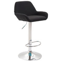 BARHOCKER DUBLIN Schwarz Stoff Chrom - Schwarz, Textil/Metall (51/89/52cm) - DELUKE