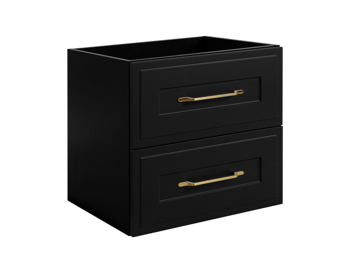 WASCHTISCHUNTERSCHRANK im klassischen Stil, schwarz, 60 x 57 x 46 cm - Goldfarben/Schwarz, Holzwerkstoff (60/57/46cm) - 3XE LIVING