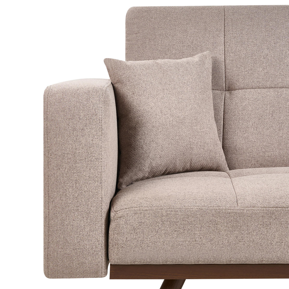 SCHLAFSOFA 3-Sitzer Hellbraun Hjulby - Hellbraun, Textil (220/90/82cm) - Beliani