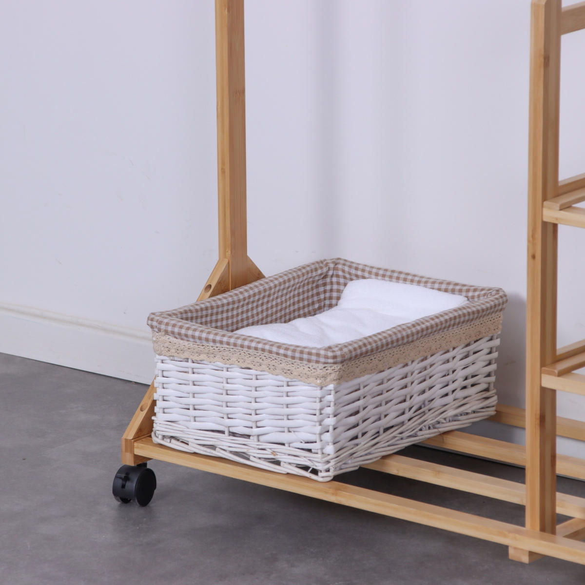 KLEIDERSTÄNDER - Hellbraun, Holz/Kunststoff (100/176/38cm) - Relaxdays