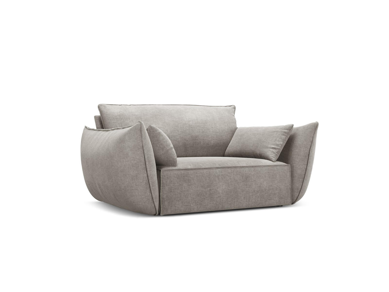 SESSEL Kaelle aus Chenille-Stoff hellgrau - Hellgrau, Textil (100/85/128cm) - Micadoni