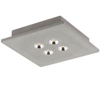 LED DECKENLEUCHTE TIMO Grau Beton Chrom - Grau, Metall (25/25/5cm) - Globo Lighting