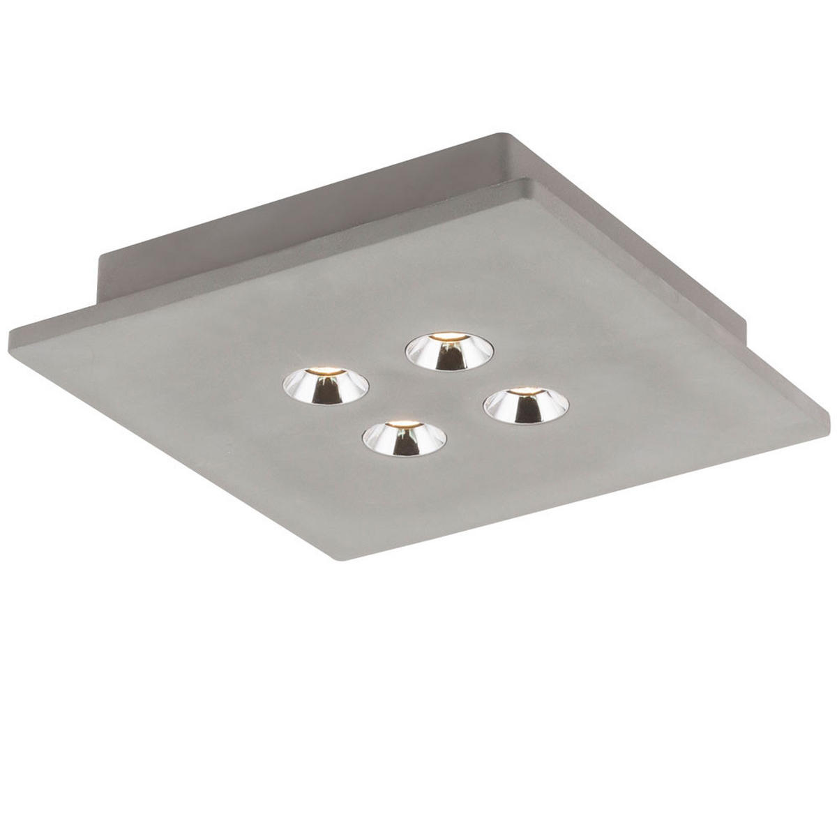 LED DECKENLEUCHTE TIMO Grau Beton Chrom - Grau, Metall (25/25/5cm) - Globo Lighting