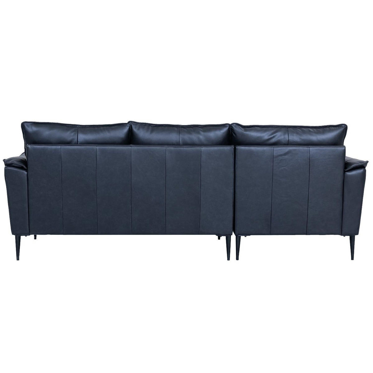 ECKSOFA Echtleder Schwarz - Schwarz, Leder/Metall (233/155cm) - Furnhouse