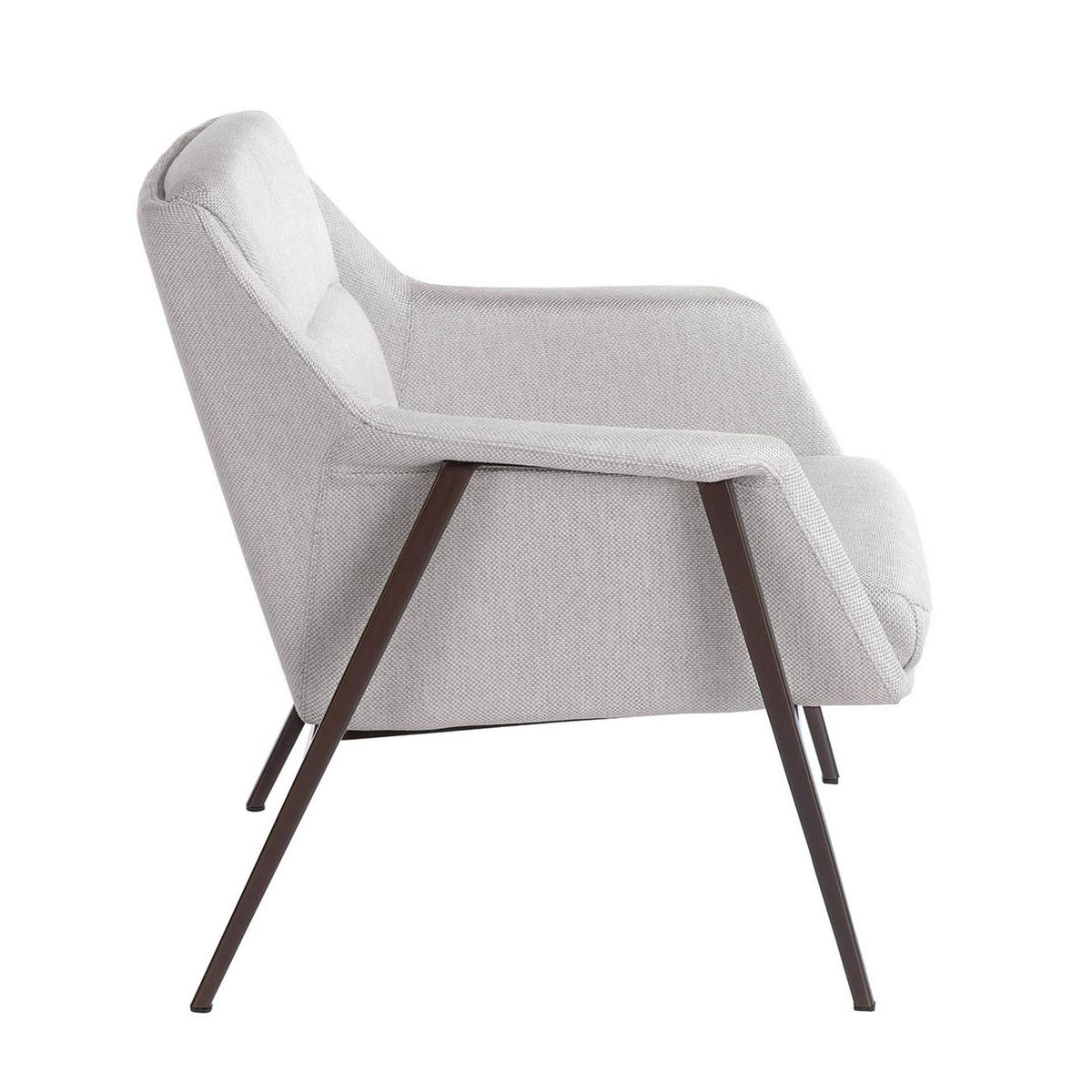 SESSEL Weißer Stoff 78/76/77 cm - Anthrazit/Weiß, Textil/Metall (78/77/76cm) - ANGEL CERDA