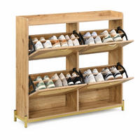 SCHUHSCHRANK platzsparend 108,5 x 24 x 100 cm MDF Wood - Zwetschgeholzfarben, Holz (24/100/108.5cm) - Beauniv