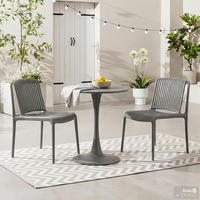 GARTENSTUHL - 2er-Set - Polypropylen - Anthrazit, Kunststoff (53/83/56cm) - home24