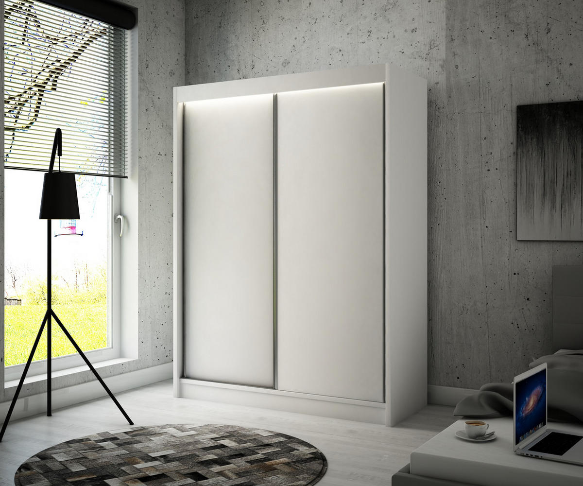 KLEIDERSCHRANK BEROG - 120 cm - Weiß - Weiß, Holzwerkstoff (120/215/61cm) - ALTDECOR