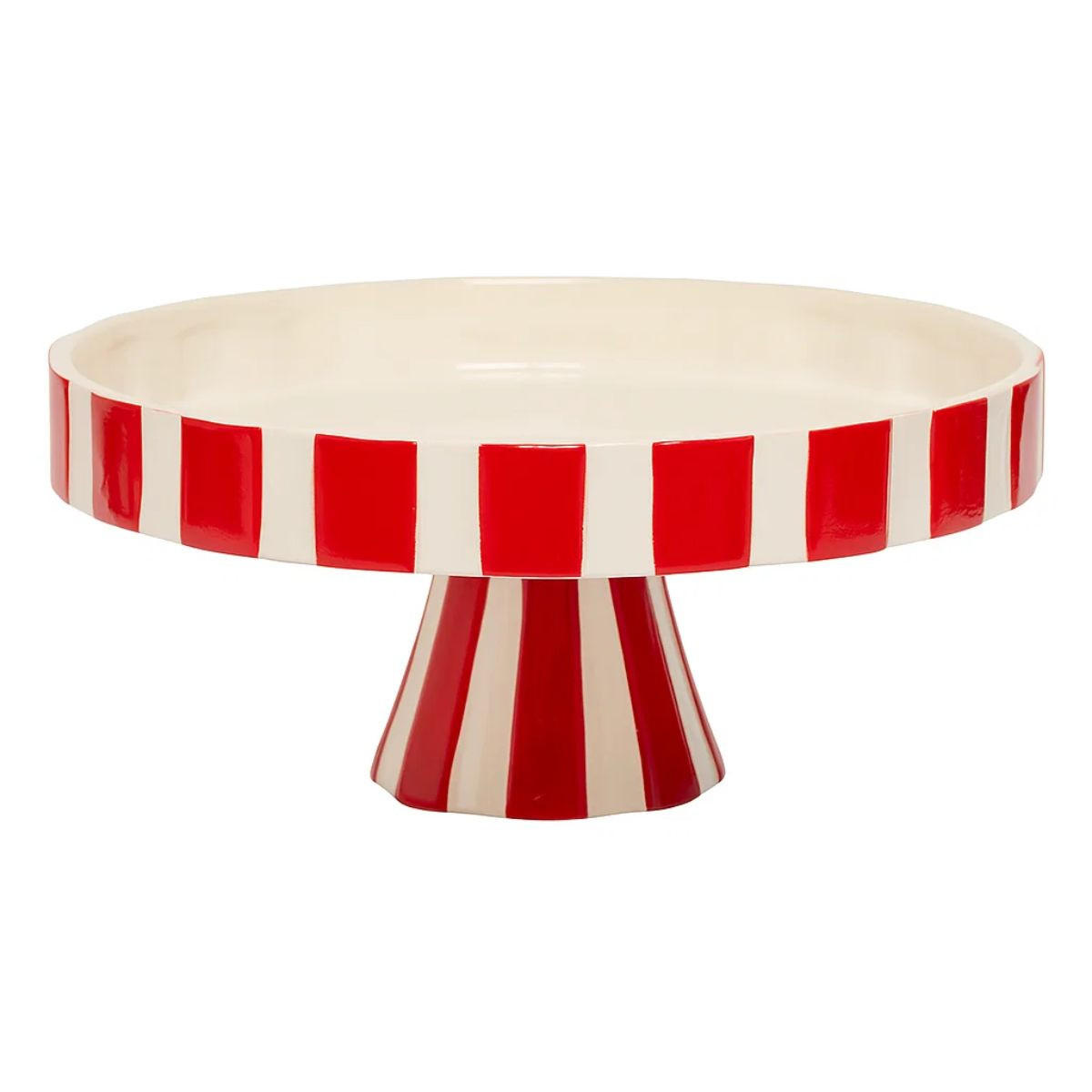 WEIHNACHTSPLATTE Keramik rot-weiß Ø 27 cm - Weiß, Stein (27/11/27cm) - Atmosphera Createur d´interieur