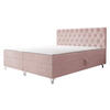BOXBETT Chester 2 - Hellrosa/Silberfarben, Holz/Textil (160/200cm) - MIRJAN24