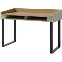 SCHREIBTISCH Alex für Jugenzimmer mit 2 offene Regale, Eukalyptus - Eukalyptusholzfarben/Schwarz, Holzwerkstoff/Metall (125/83/64.5cm) - Beautysofa