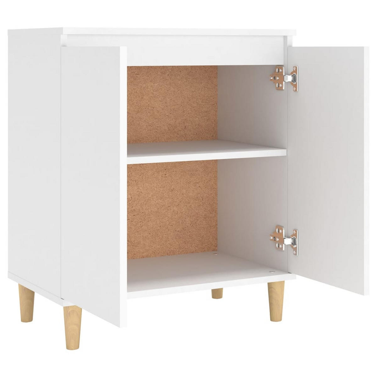 SIDEBOARD Mit Massivholz-Beinen Weiss 60/35/70 Cm Holzwerkstoff - Weiß, Holzwerkstoff (35/70/60cm) - vidaXL