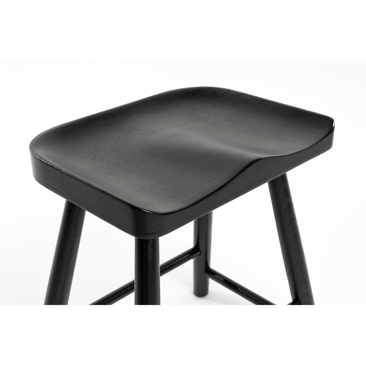 FUSSHOCKER Vander Fußhocker/ Zitshocker Schwarz - Schwarz, Holz (43/46/33cm) - Housecraft Living