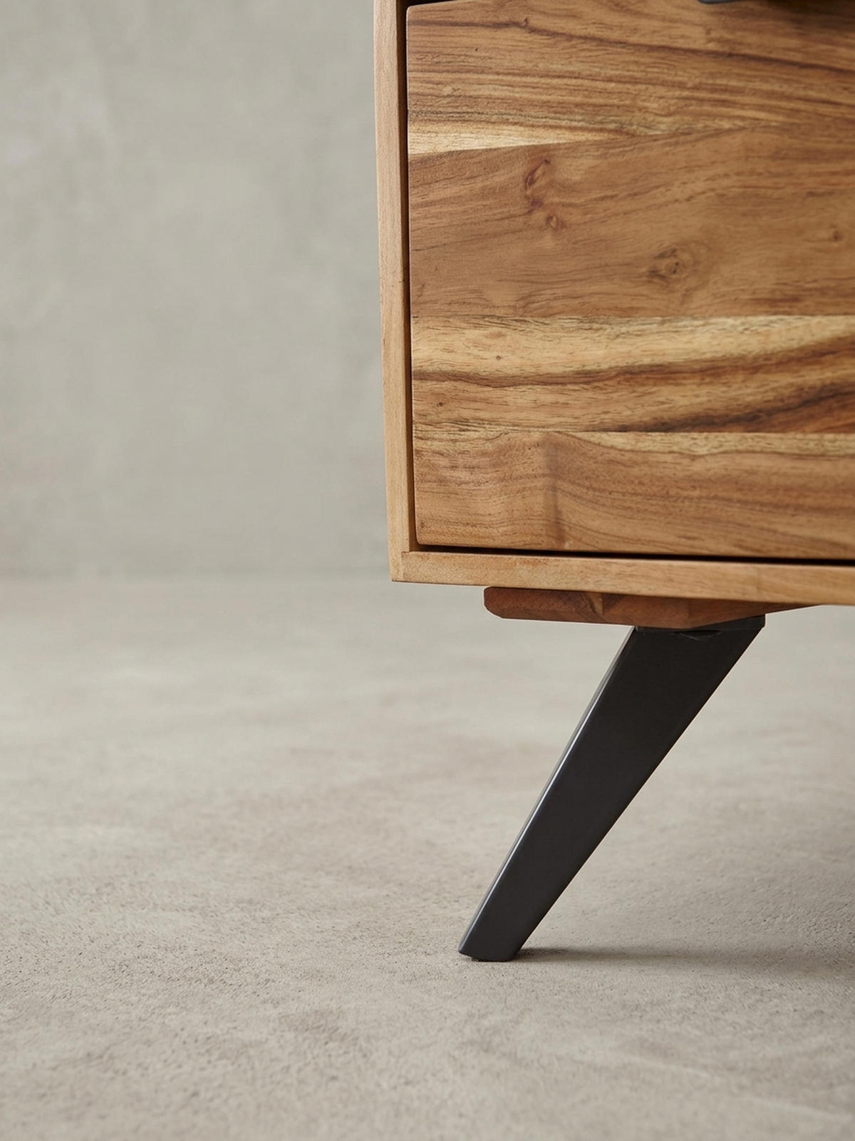 COUCHTISCH Massivholz und Metall, Modernes Design, Großer Stauraum, Robuste Beine - Beige/Anthrazit, Holz/Metall (45/95/45cm) - KADIMA DESIGN