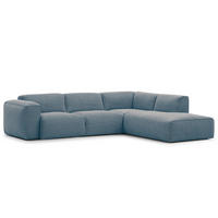 3-SITZER ECKSOFA mit Recamiere - Blaugrau/Schwarz, Kunststoff/Textil (295/231cm) - home24