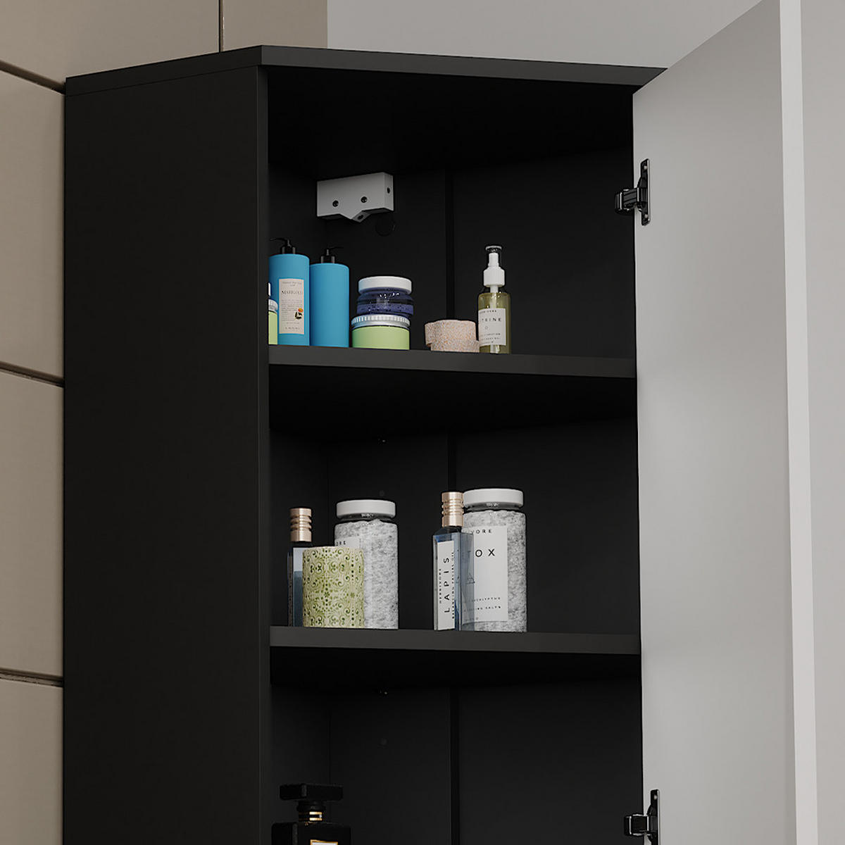 ECKHÄNGESCHRANK Karen Anthrazit/Weiß 60 x 75 cm mit Tür - Anthrazit/Weiß, Holzwerkstoff (60/75/42.4cm) - Vicco