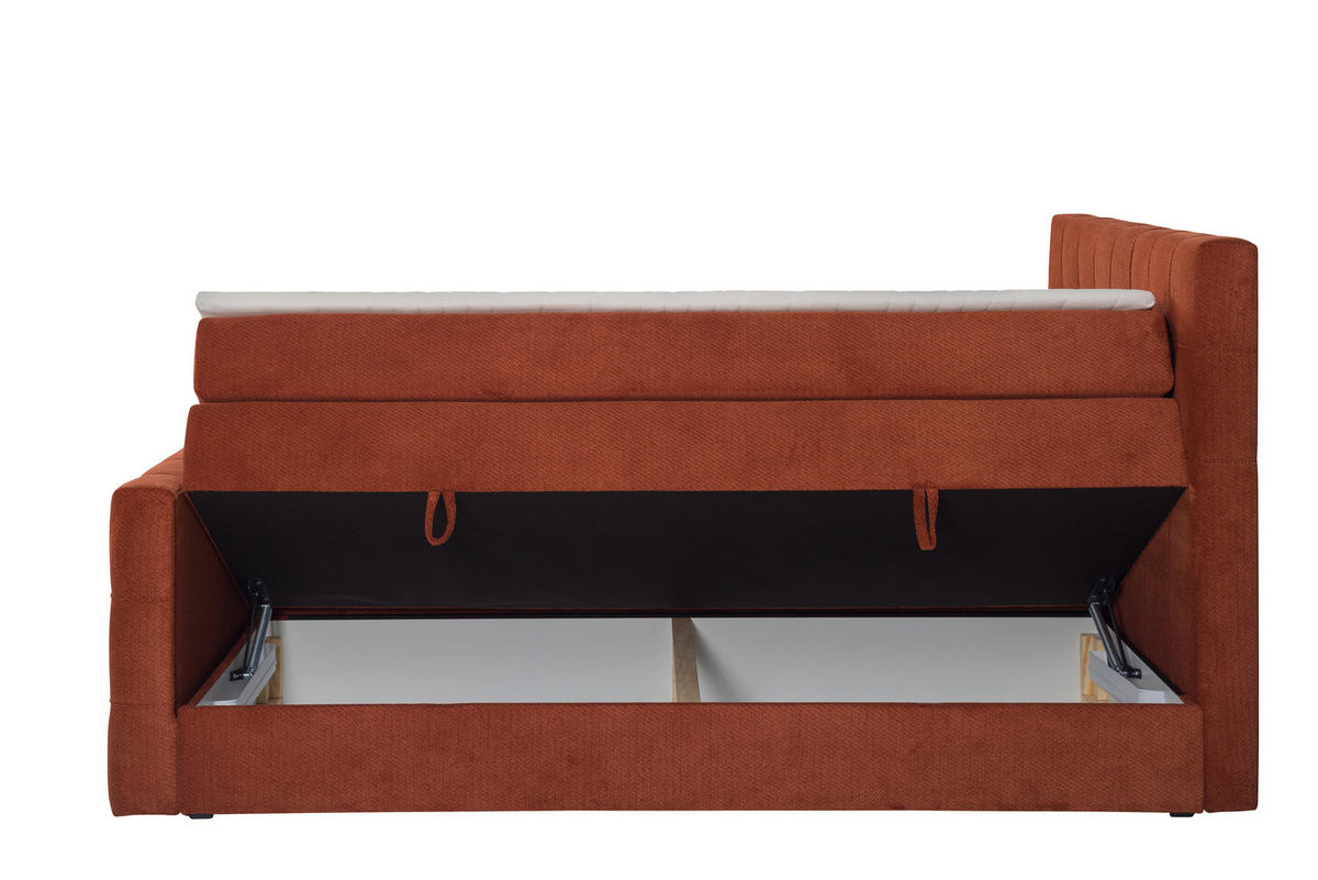 BOXSPRINGBETT IMPERIAL mit Topper und Bettkasten, Terracotta, 160x200 cm - Terracotta, Textil (160/200cm) - KS Home Concept
