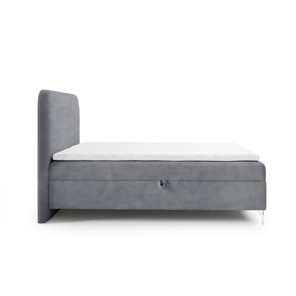 Thumbnail - Fun Möbel Boxbett, Grau, Textil, 120x220 cm, Schlafzimmer, Betten, Boxspringbetten