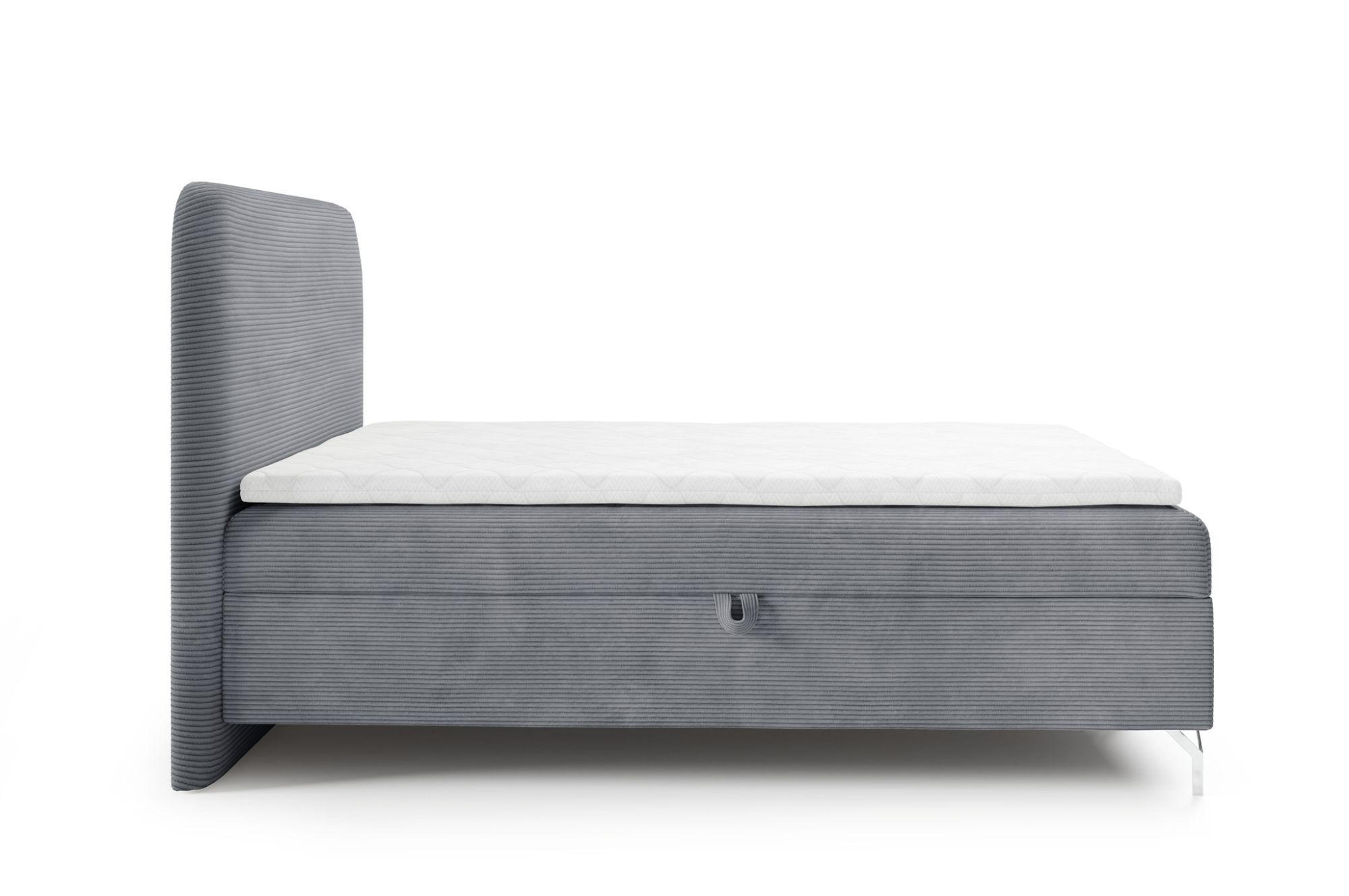 Thumbnail - Fun Möbel Boxbett, Grau, Textil, 120x200 cm, Schlafzimmer, Betten, Boxspringbetten