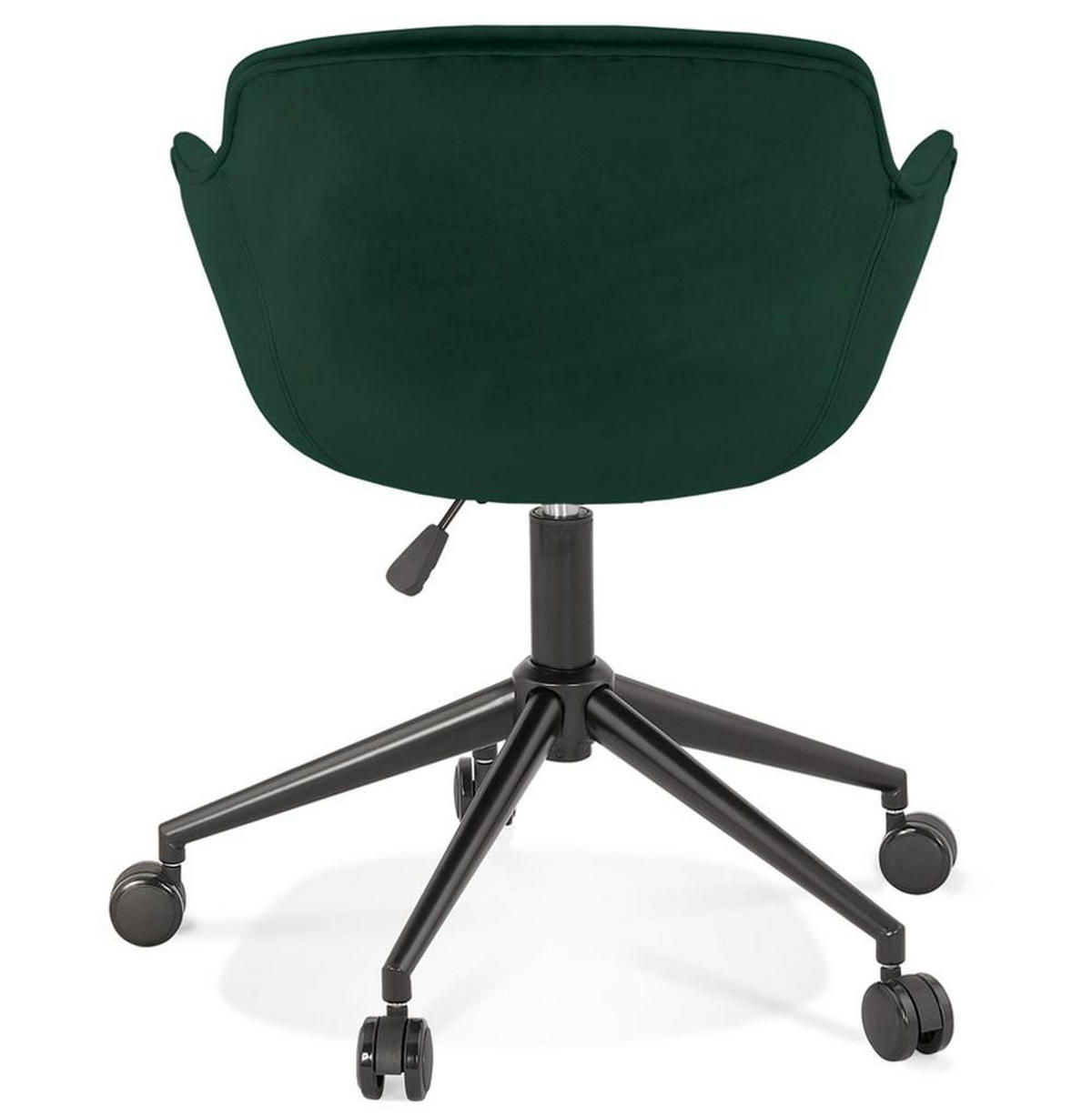 BÜROSTUHL Samt mit Rollen, 360° drehbar und höhenverstellbar PILANO, Grün 54x59x80 cm - Schwarz/Grün, Textil/Metall (59/80/54cm) - KADIMA DESIGN