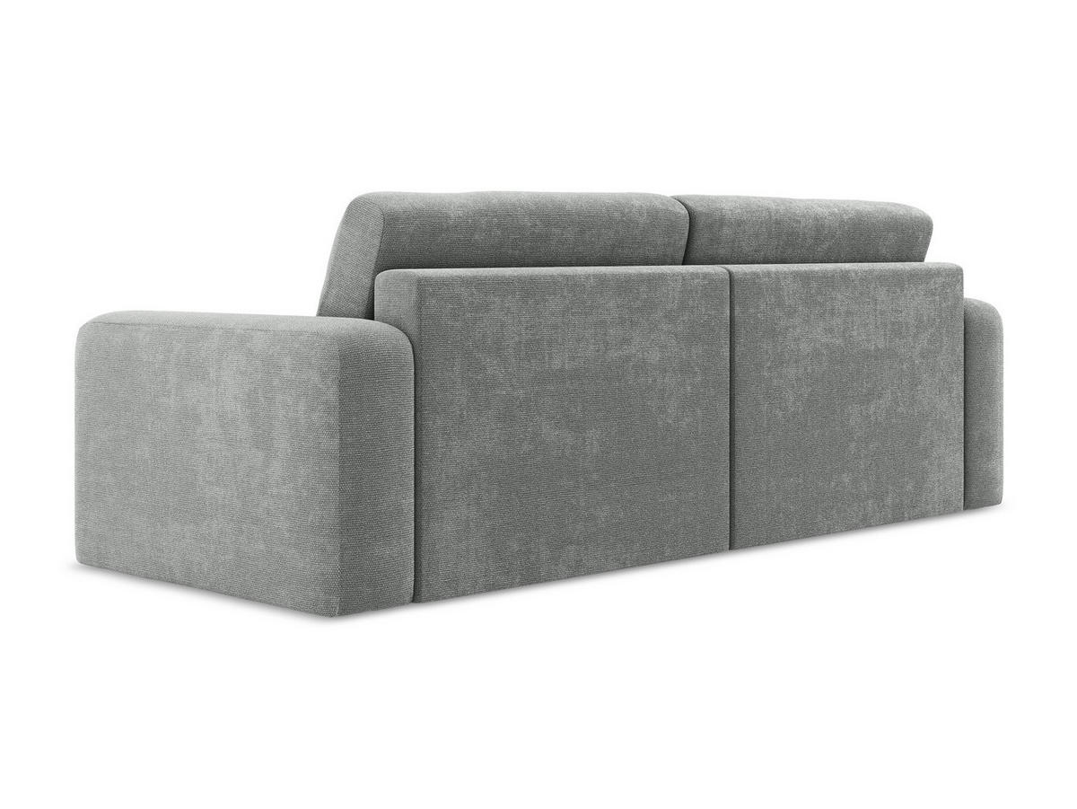 3-SITZER SOFA mit Schlaffunktion Chenille Stoff Grau - Blau/Schwarz, Kunststoff/Textil (244/79/102cm) - Makamii