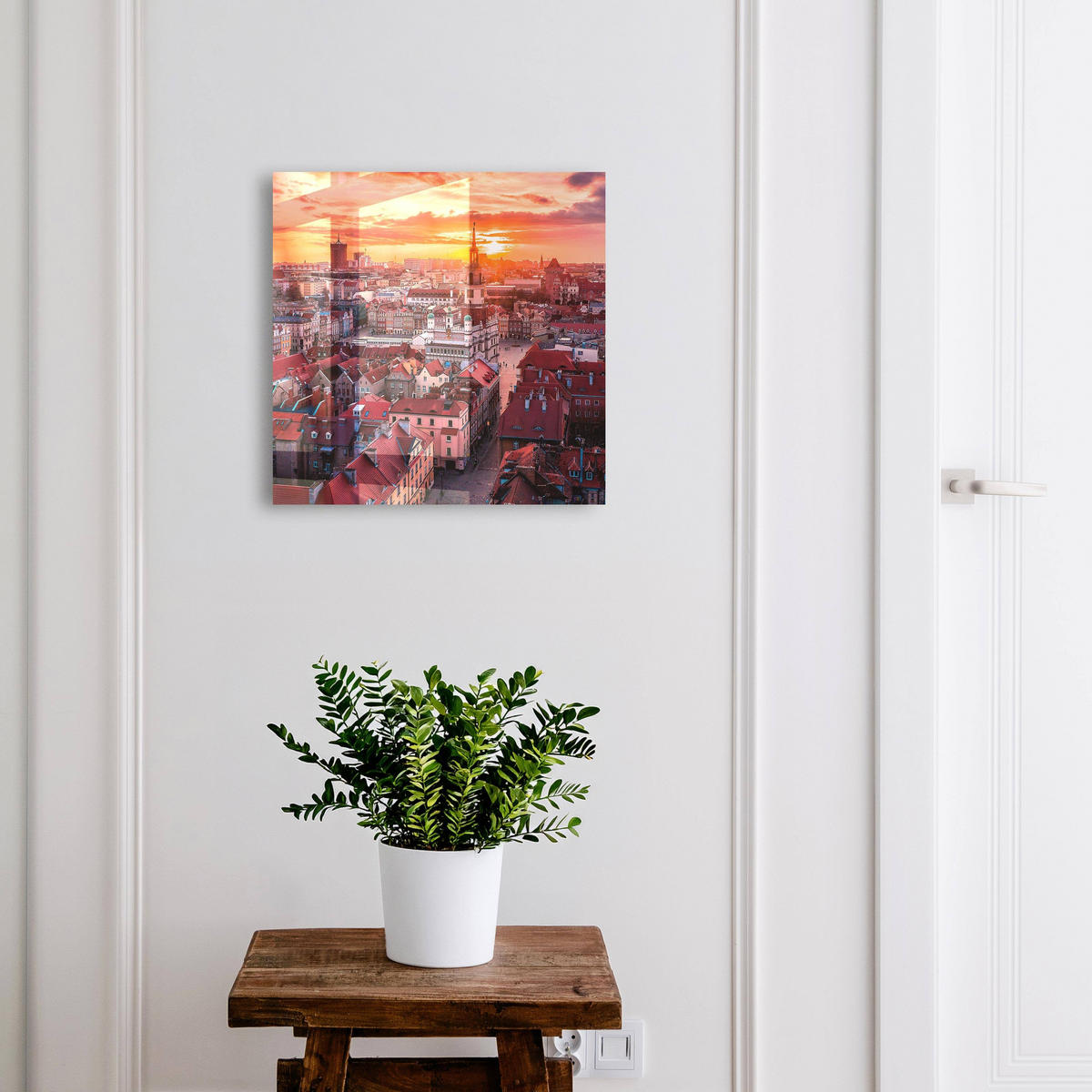 SCHLÜSSELBOX Schwarz 30x30 cm- Türöffnung nach rechts - Sonnenuntergang - Orange, Metall (30/30/5cm) - TULUP