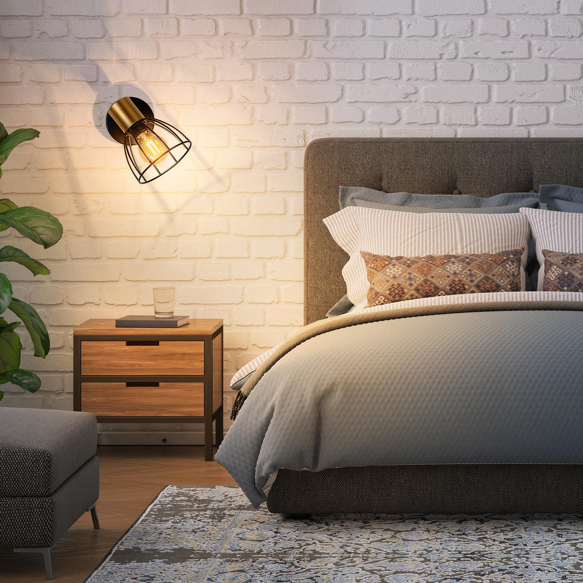 WANDLEUCHTE Veyra 10/13.5/14 cm - Schwarz, Metall (13.5/14/10cm) - ZMH