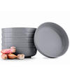 TELLER-SET VICTO 6-tlg Suppenteller, matt grau - Grau, Keramik (18cm) - KONSIMO®