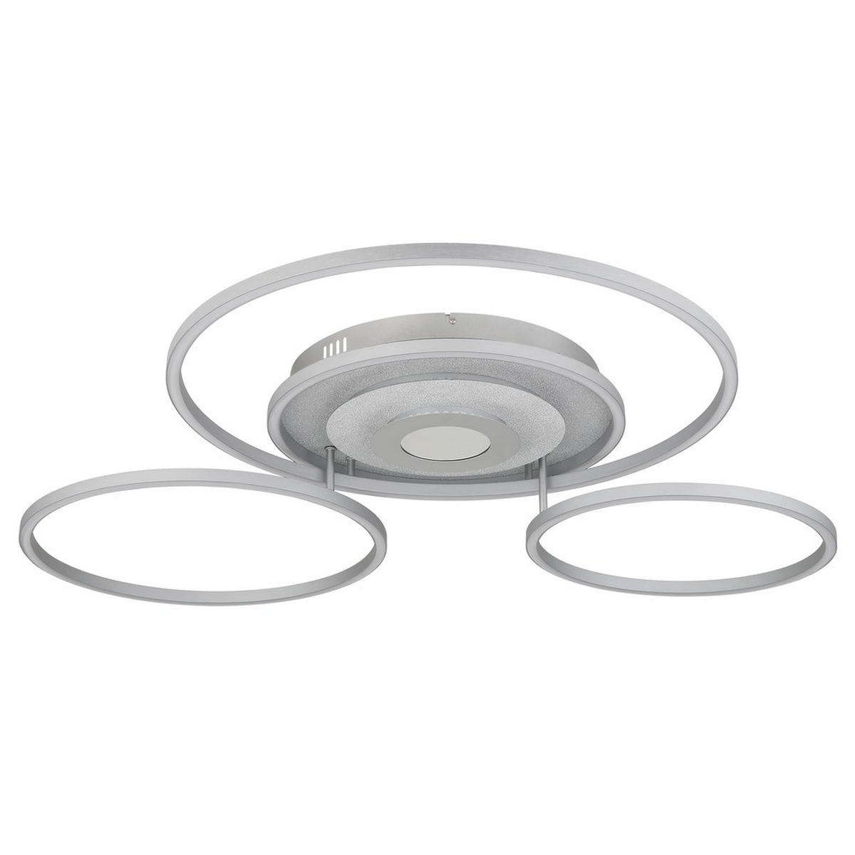 DECKENLEUCHTE MILES Metall silber, LED - Silberfarben, Metall (99.2/80.8/13.5cm) - Globo Lighting
