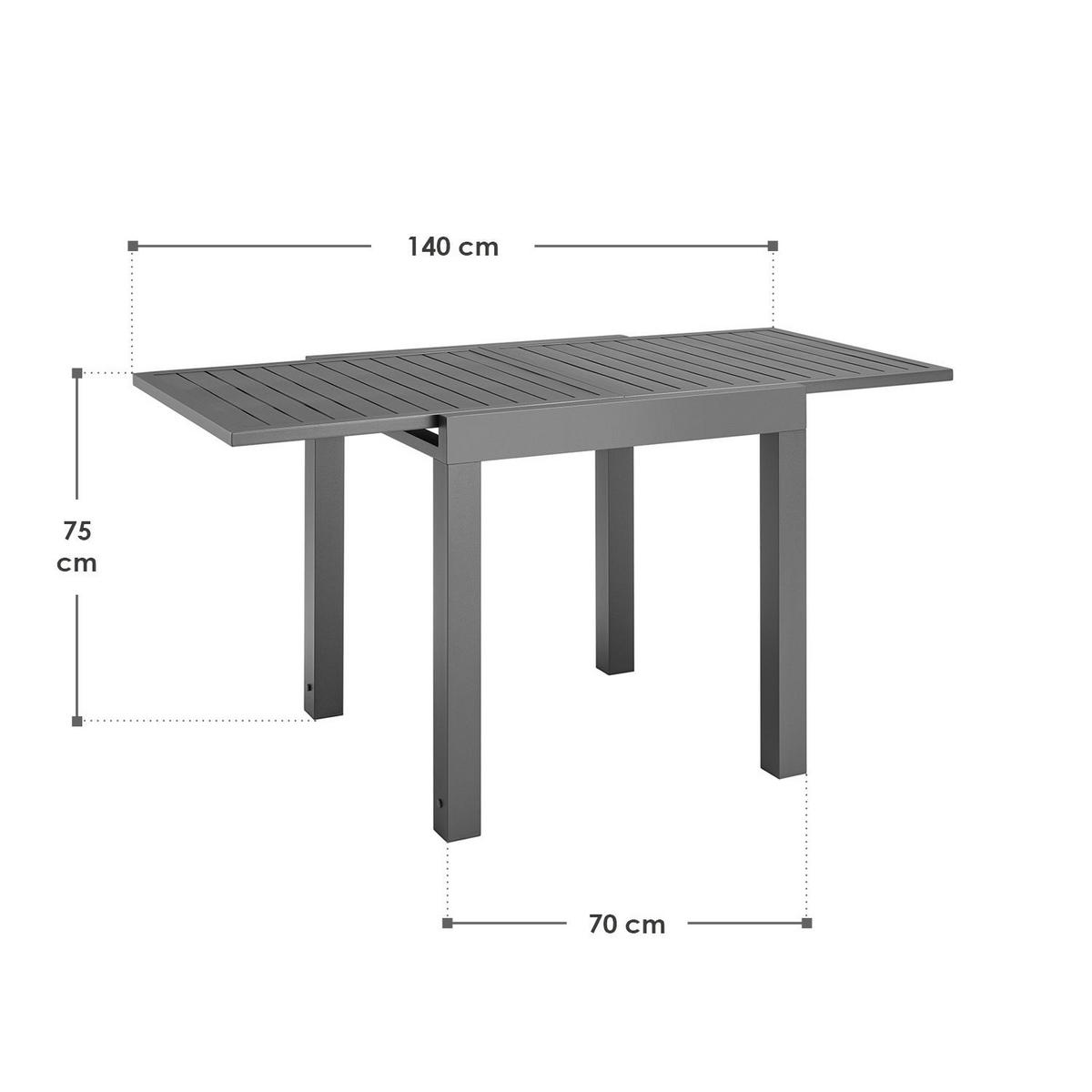 GARTENTISCH Laki grau 70x70x75 cm - Grau, Metall (70/70/75cm) - Juskys