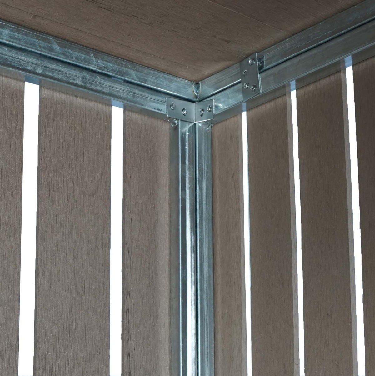 MÜLLTONNENBOX XL 2er-/4er-WPC HxBxT 115x140x100cm Metall Holzoptik erweiterbar Braun - Braun, Metall (140/115/100cm) - PROREGAL