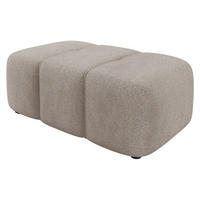 POLSTERHOCKER Furyn Boucle - Schwarz/Braun, Holzwerkstoff/Kunststoff (93/38/62cm) - MIRJAN24