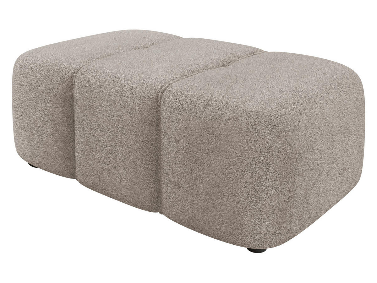 POLSTERHOCKER Furyn Boucle - Schwarz/Braun, Holzwerkstoff/Kunststoff (93/38/62cm) - MIRJAN24